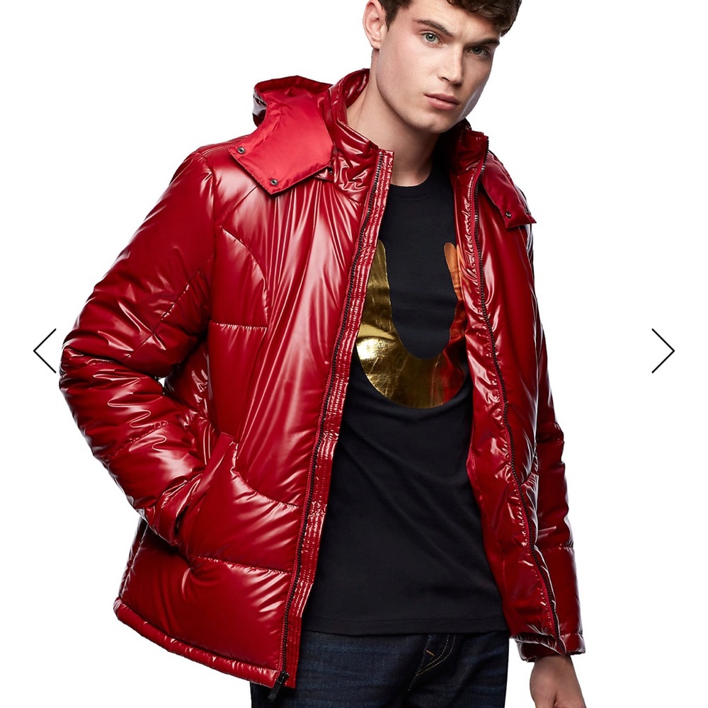 Red True Religion Puffer Jacket